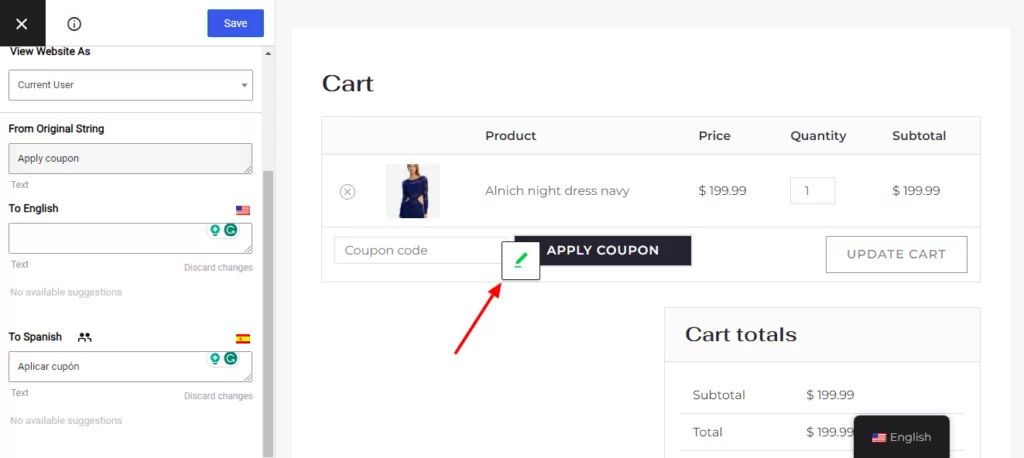 How to translate WooCommerce cart page