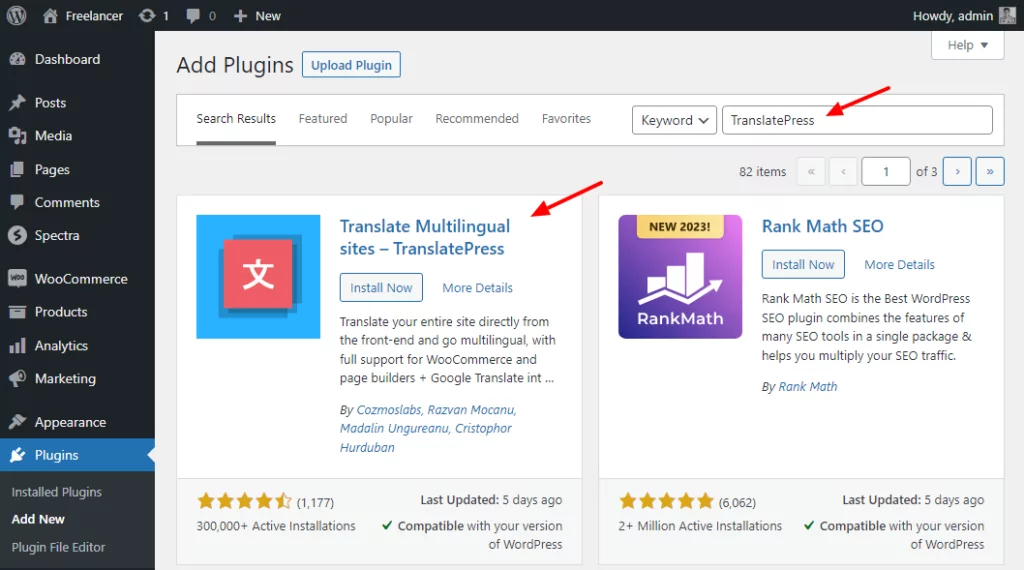 how to install TranslatePress to translate webpages