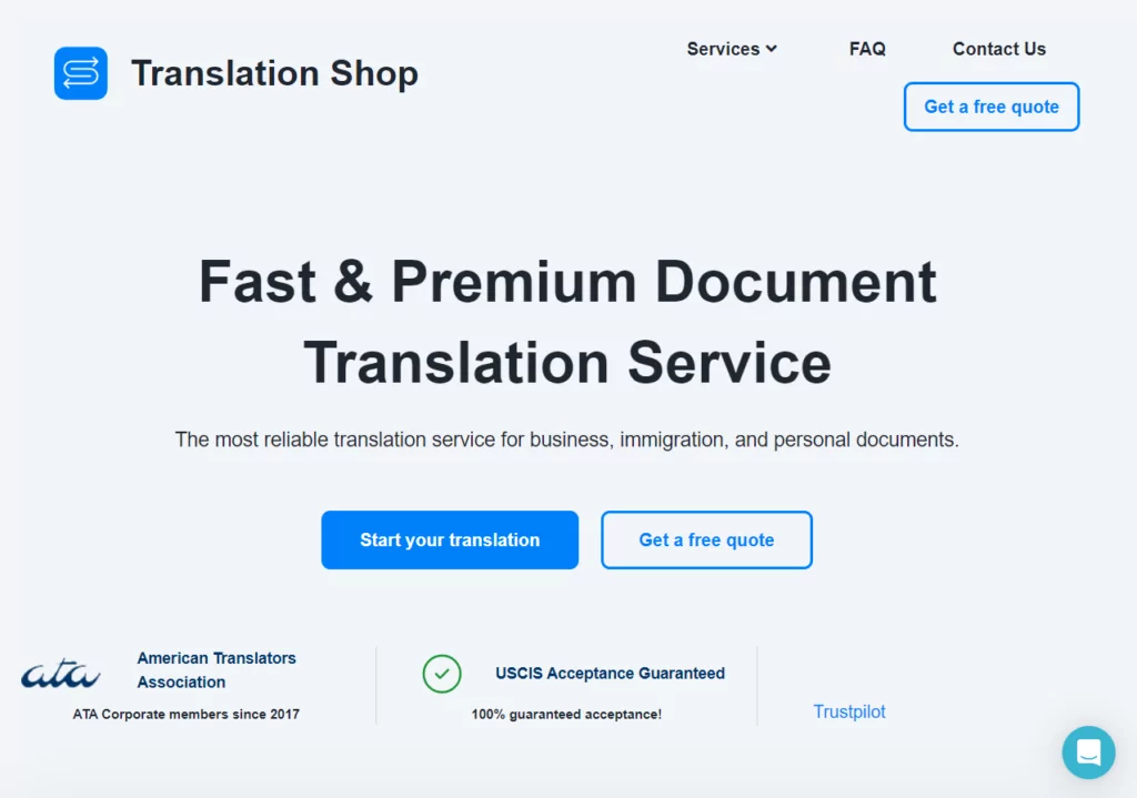 translation shop translation agency