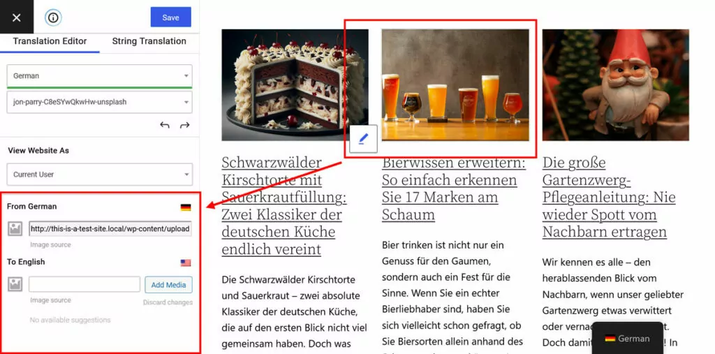 translate images on german website in translatepress