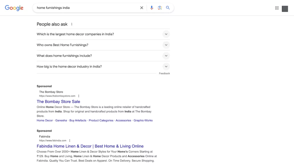 A typical Google Search Engine Results Page.