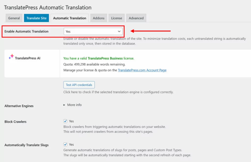 translatepress ai automatic translations