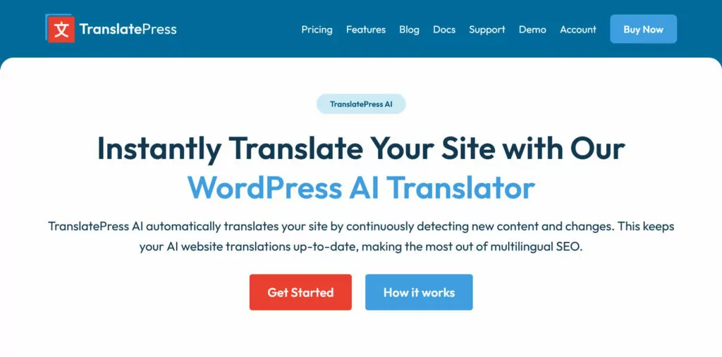 translatepress ai landing page