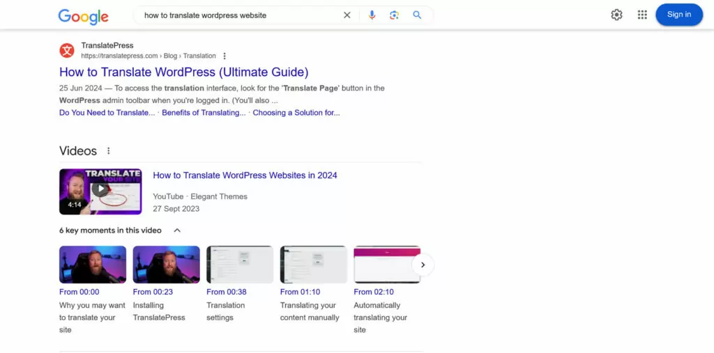 check search results to understand intent