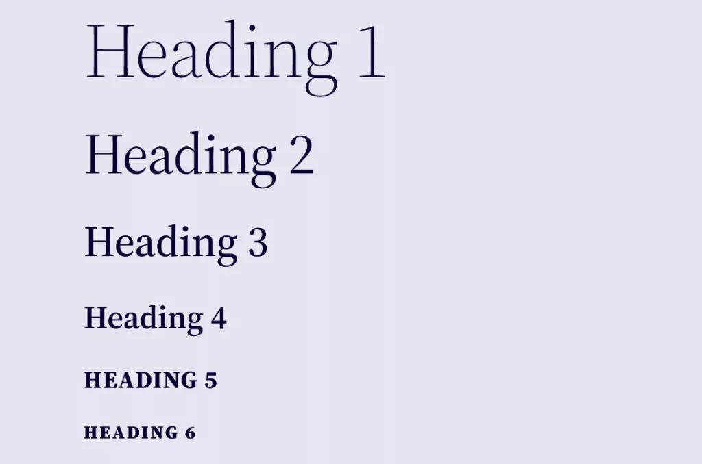 heads h1 to h6 examples