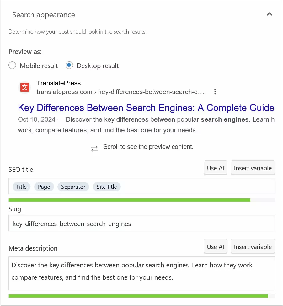 optimize search appearance in yoast seo for ranking