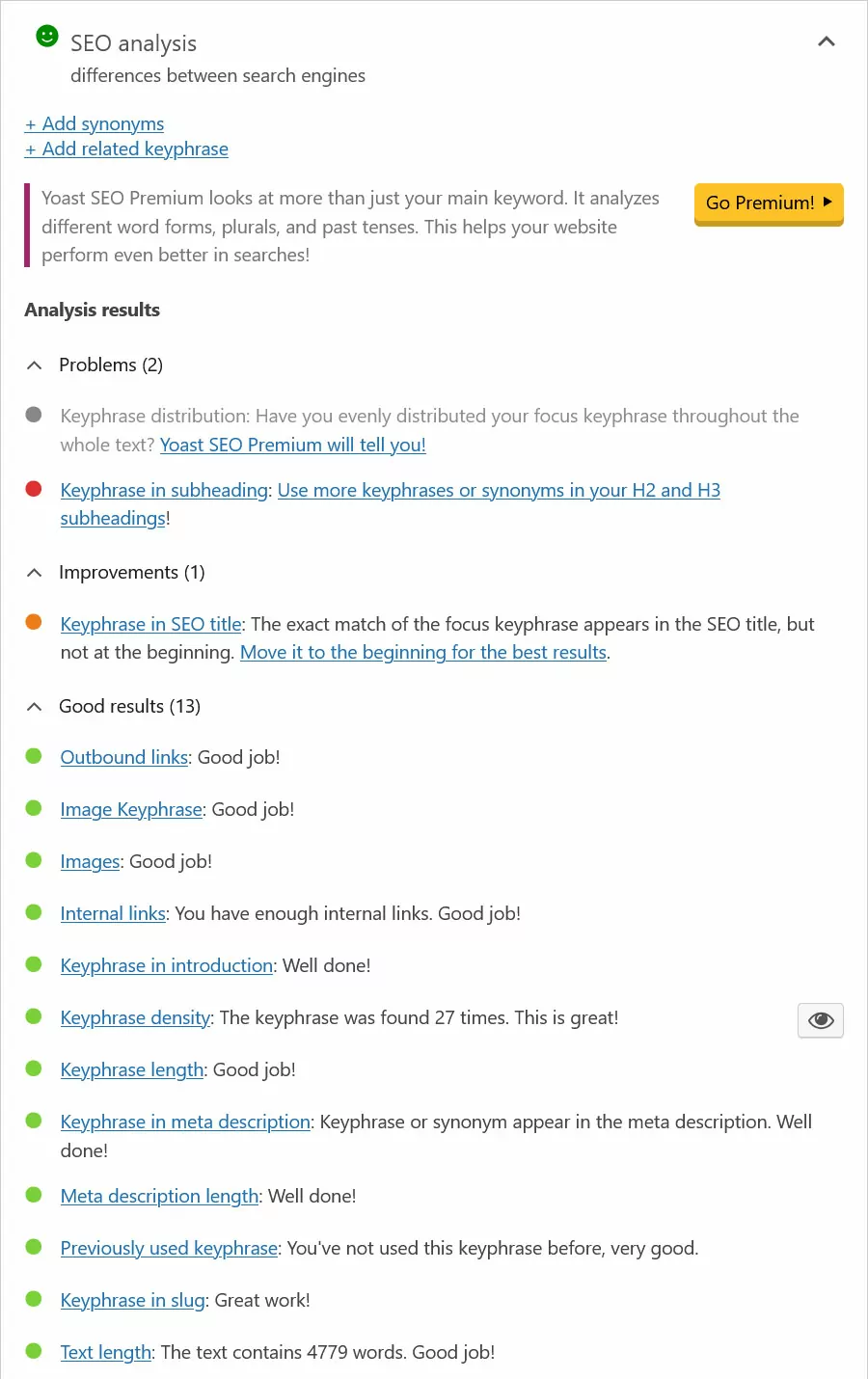 seo basics for beginners: yoast on-page seo analysis