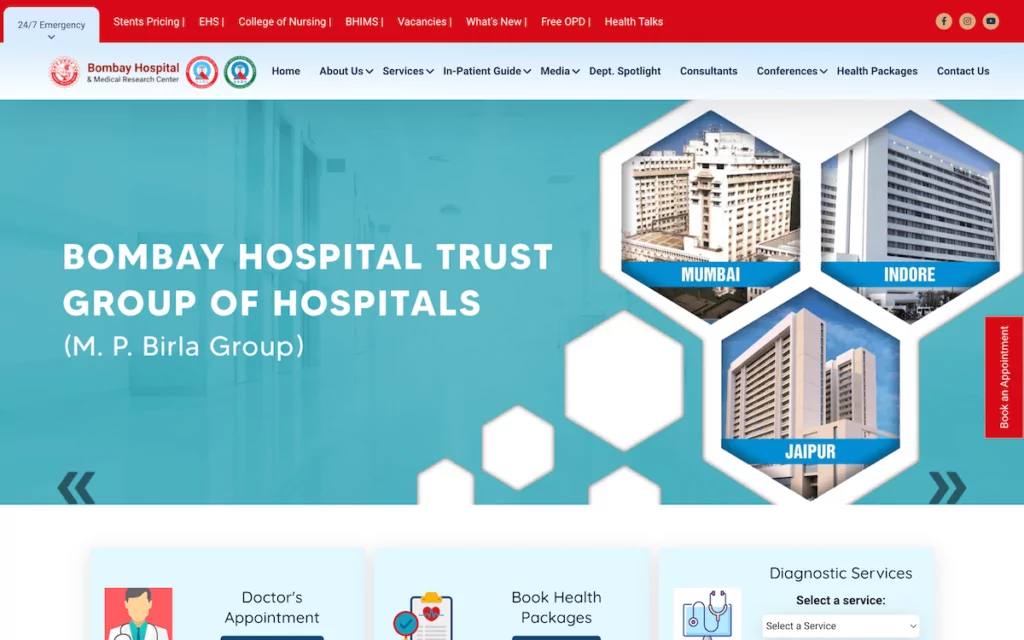 The Bombay Hospital Trust website.