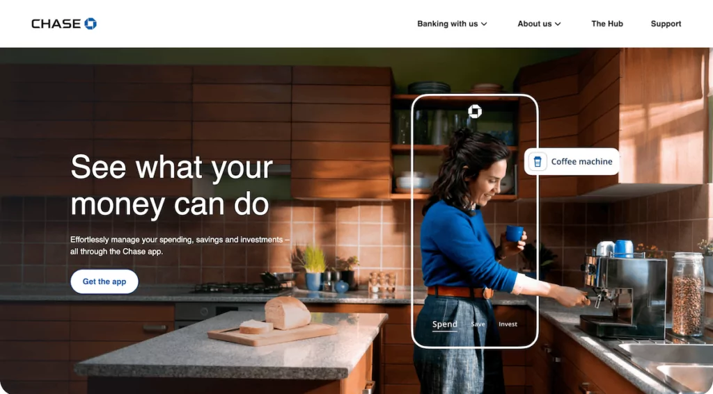 The Chase Bank homepage.