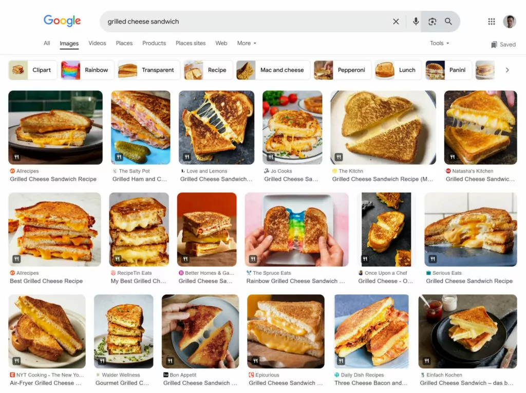 google image search results example