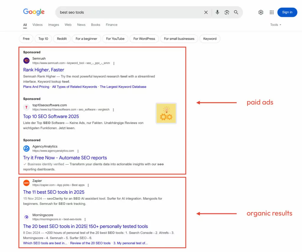 seo basics for beginners: what are organic search results