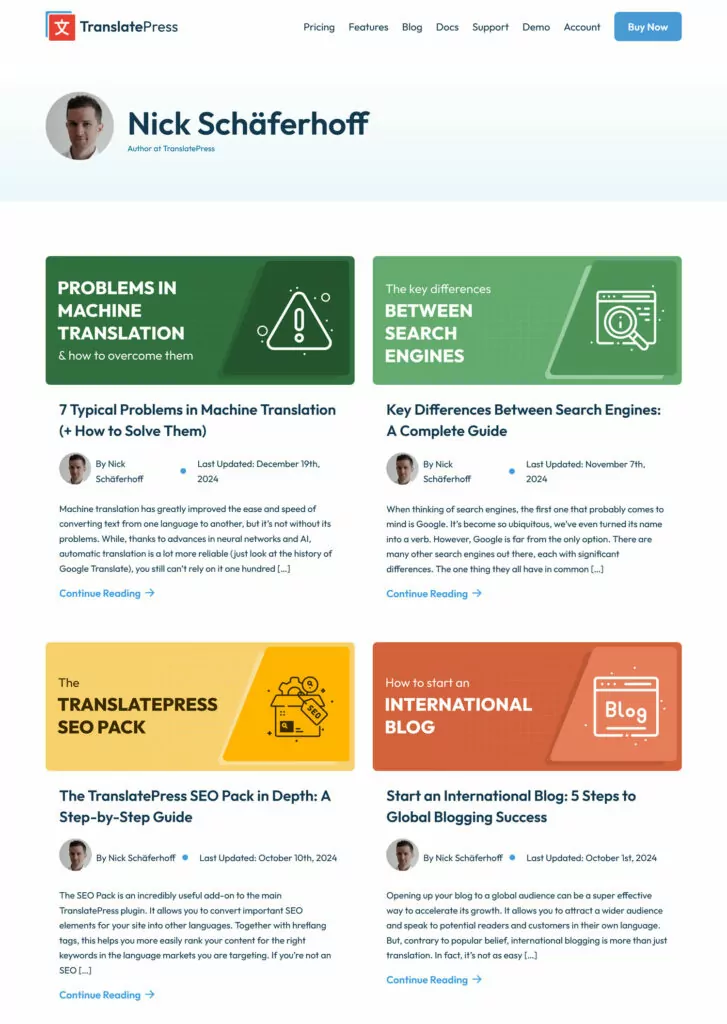 translatepress nick schaferhoff author archive