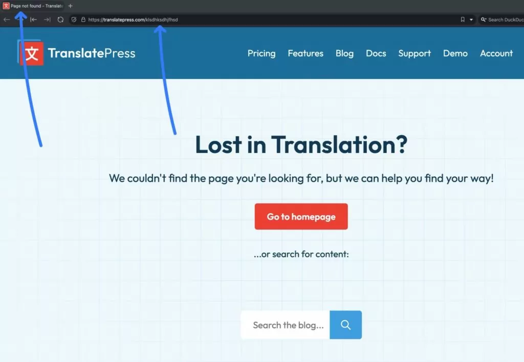 How to find 404 page title