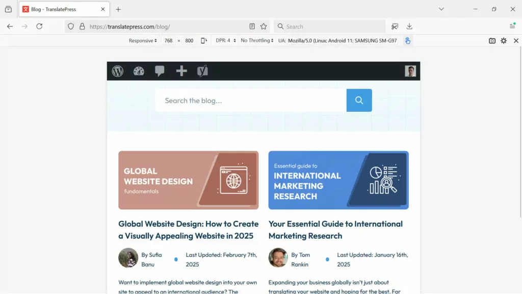 browser mobile view firefox