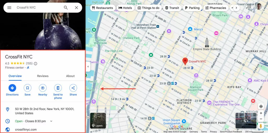 google business profile information in google maps