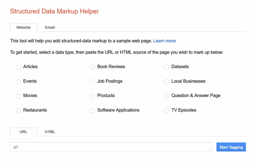 google structured data markup helper