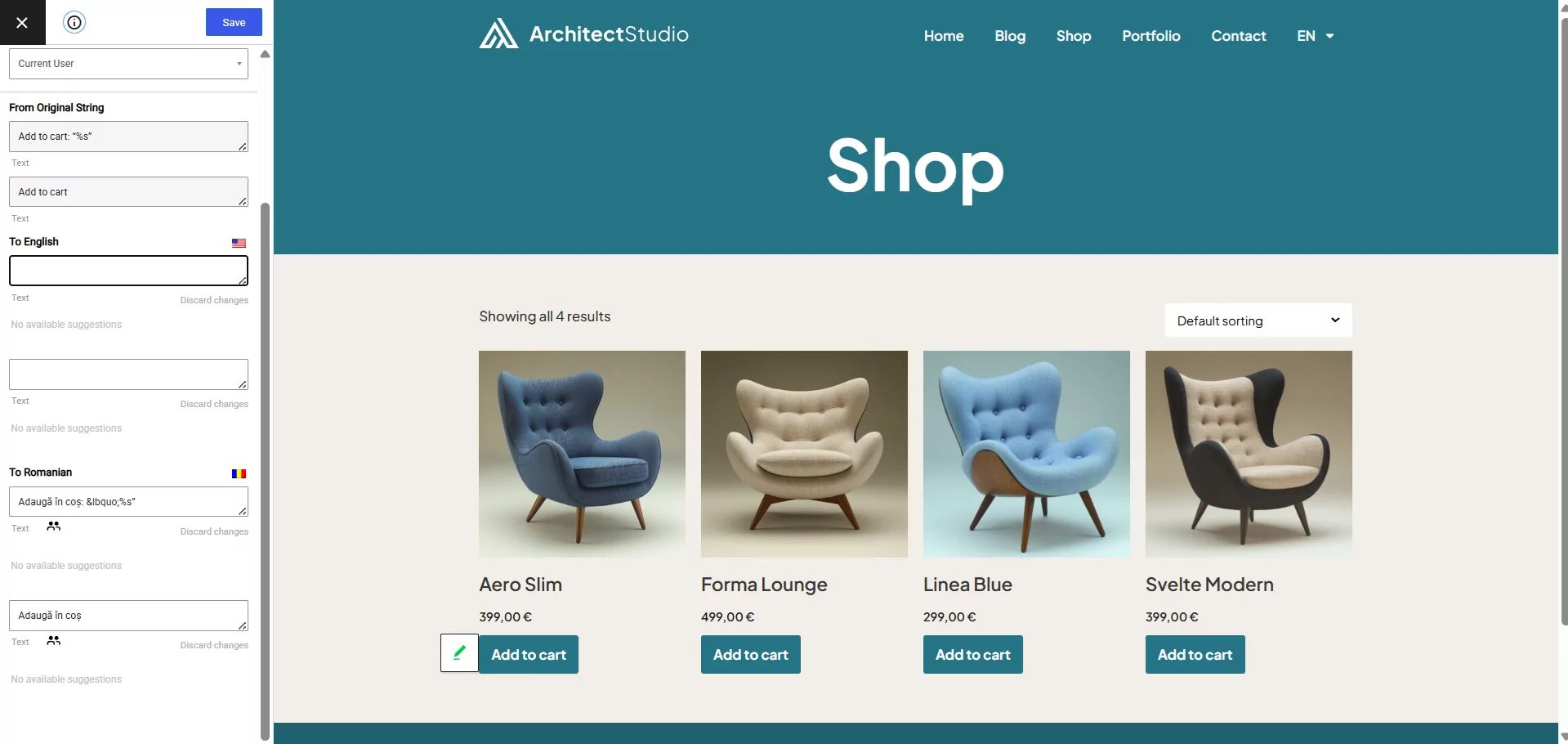 gettext string translation in translatepress