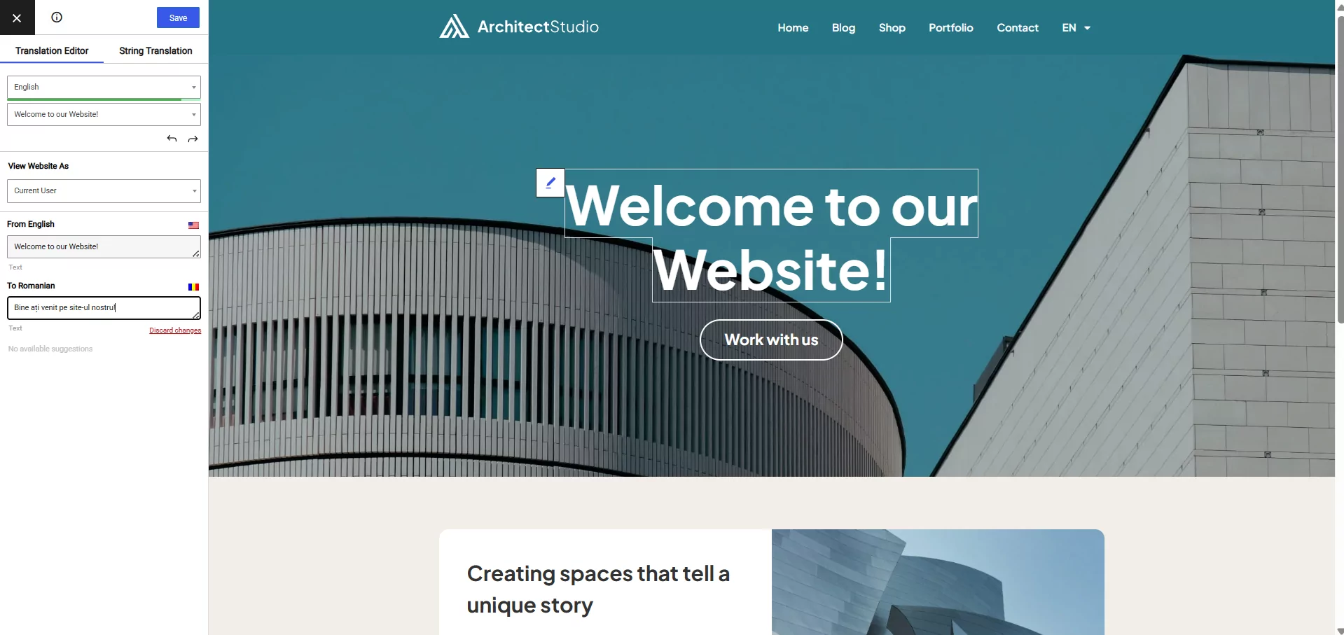 Pasting in Google Translate text for Bilingual website