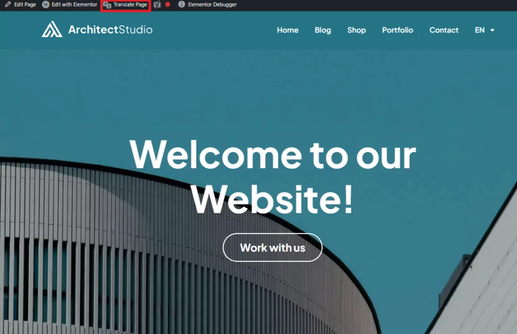 front end translate page
