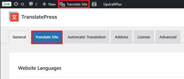 start translating website in wordpress