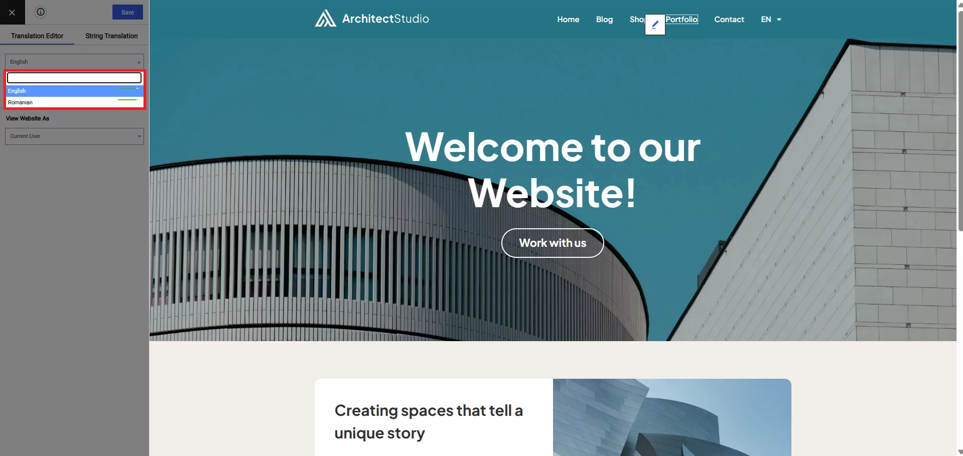 Choosing your language for editing