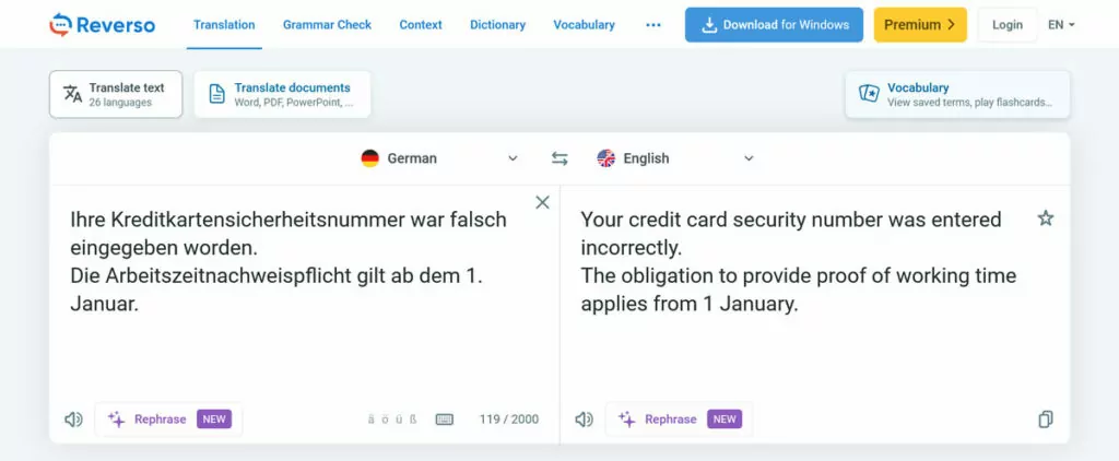 accurate translation sites reverso