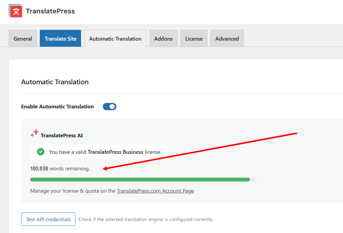 TranslatePress AI-Automatische Übersetzung