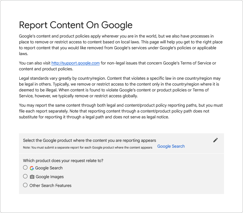 google content report tool