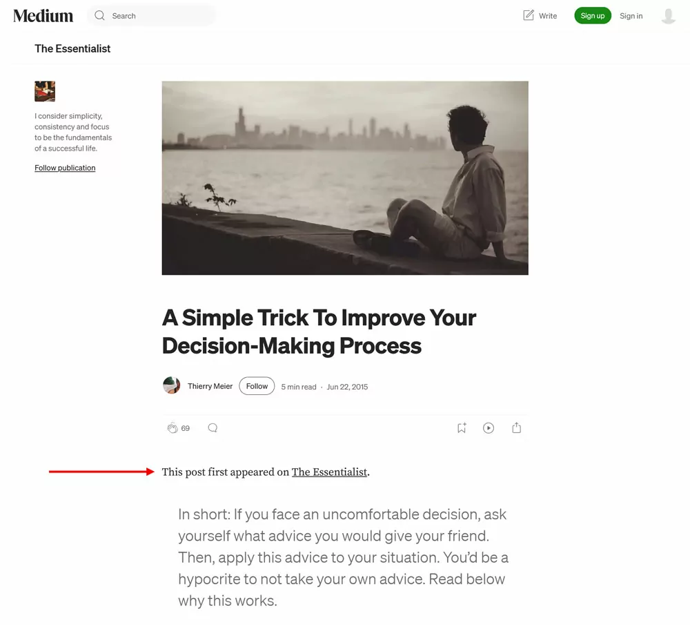 medium attribution for syndicated content