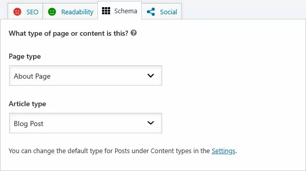 yoast seo schema markup option