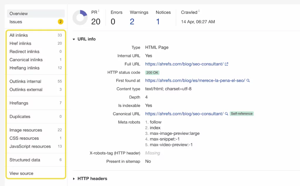 The Ahrefs Site Audit showing hreflang validation results and recommendations.