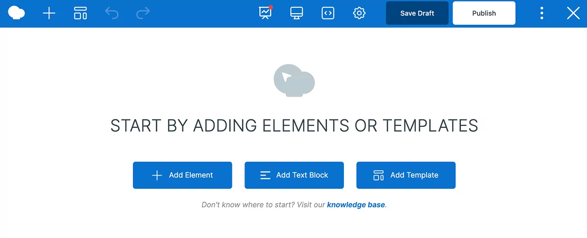 Starting to create a new page in WPBakery Builder dashboard