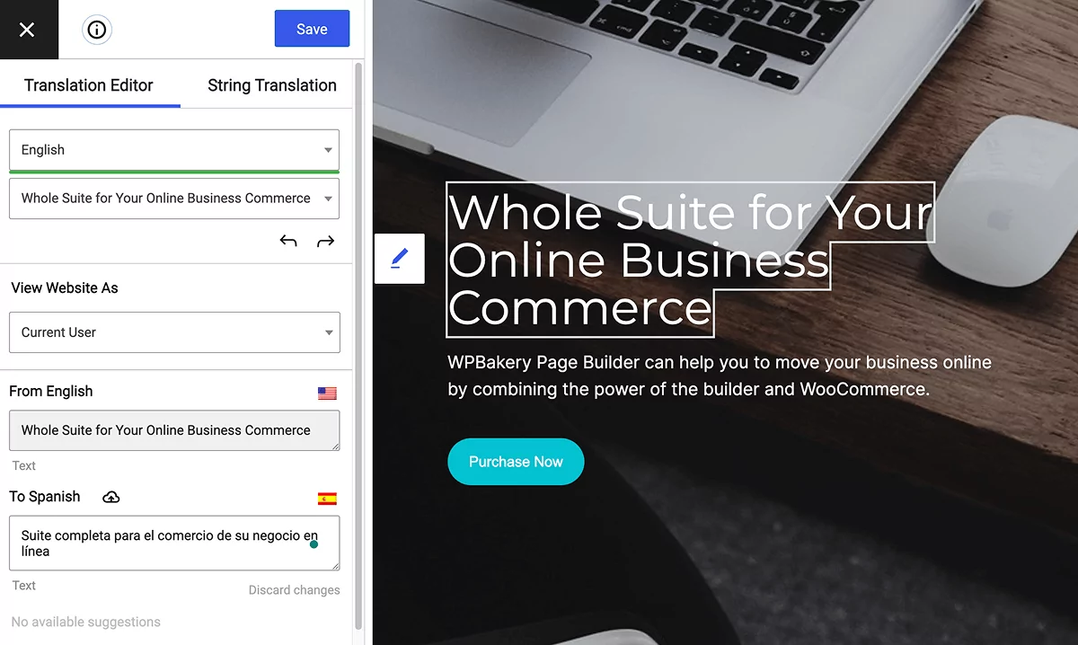 Manually translating a WPBakery page