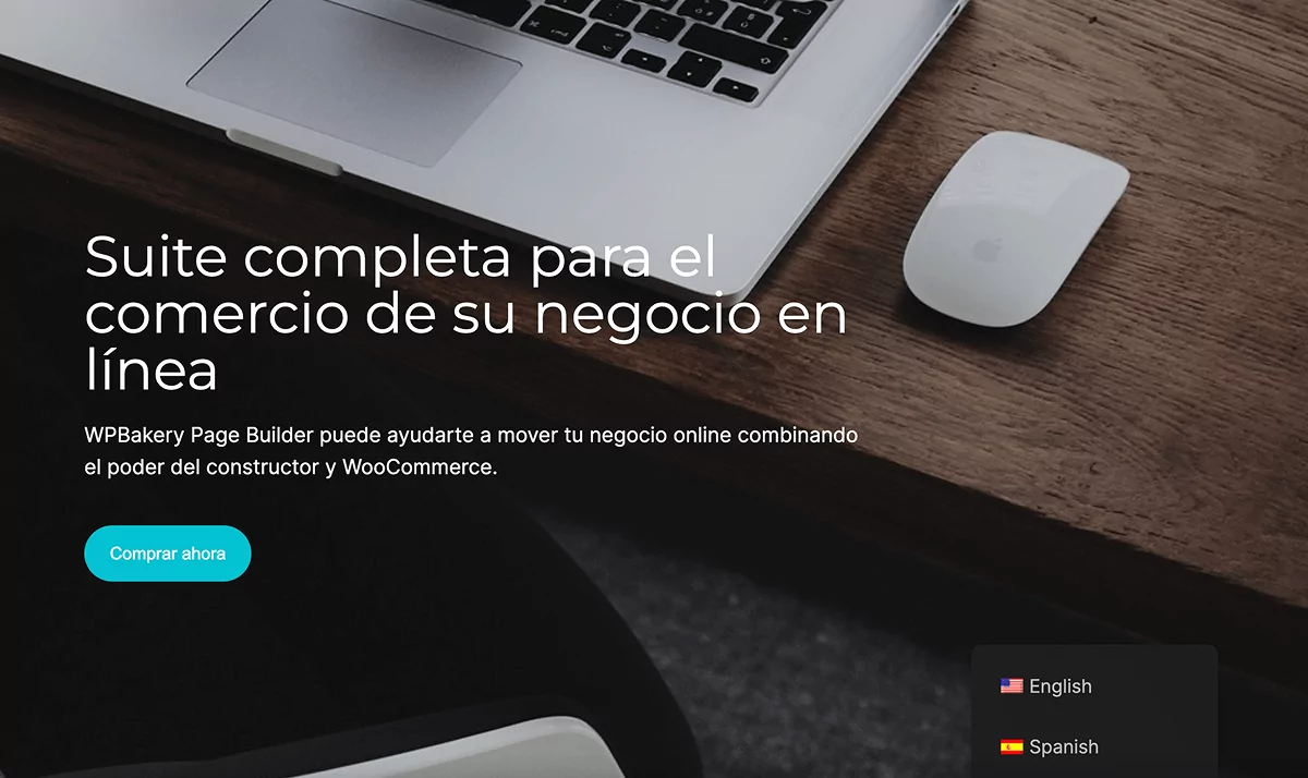 WPBakery page automatically translated into Spanish