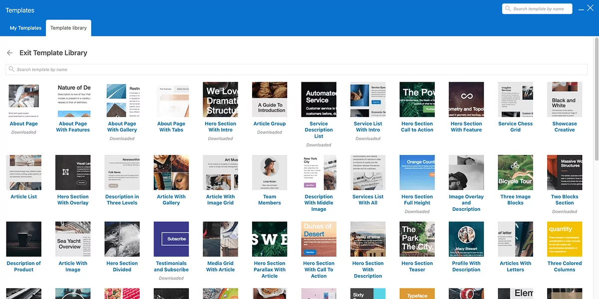 WPBakery template library