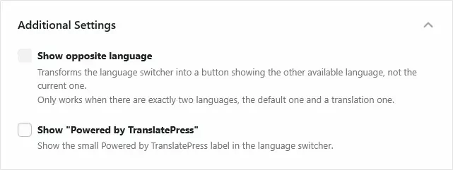 additional settings options