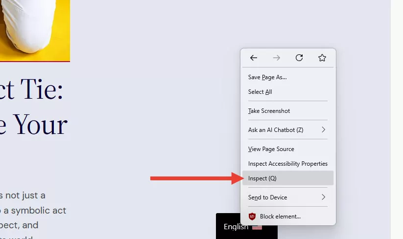 inspect language switcher via browser developer tools