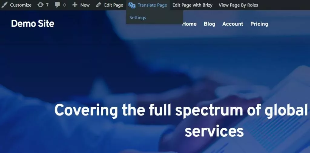 Starting the translation of a page