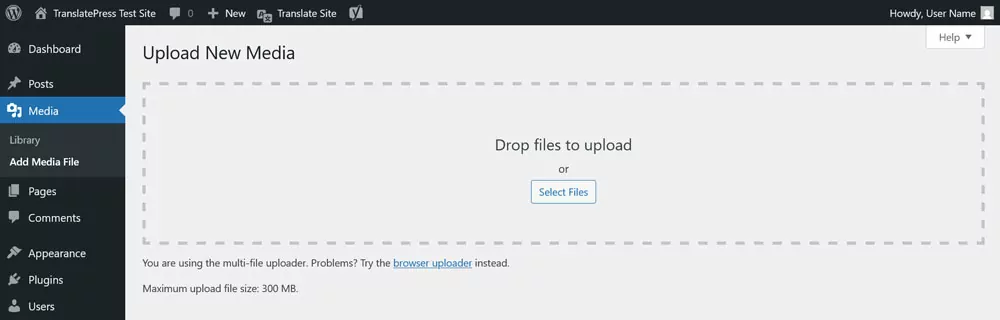 upload flag image to wordpress